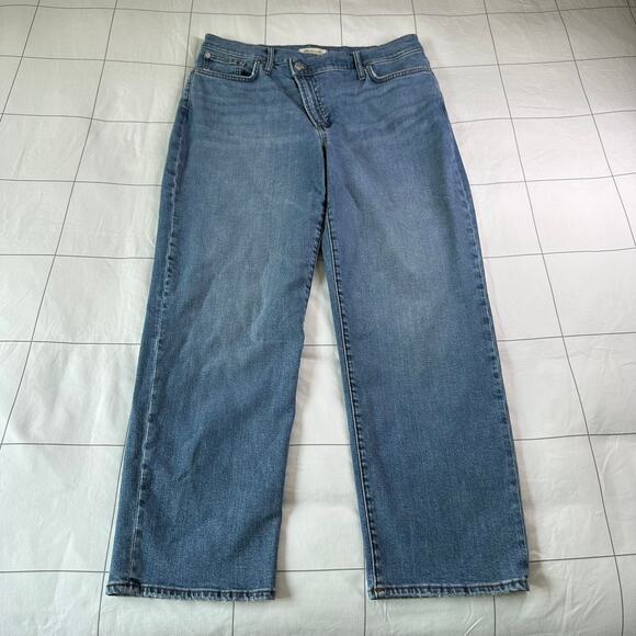 Madewell Jeans Women 32 Blue Perfect Vintage Crossover Waist Straight Leg Denim - Picture 2 of 13